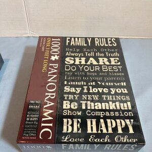 NEW Family Rules 1000 Pc Panoramic Puzzle #F20
